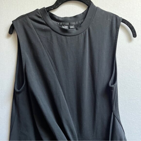 Icone Simone tie front midi sleeveless black midi dress Sz M - Picture 6 of 12